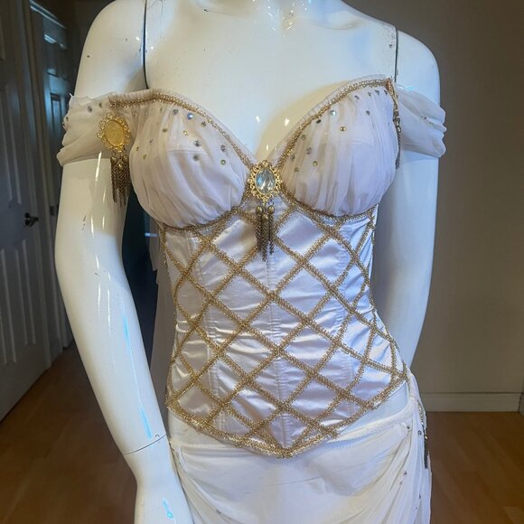 $800 TRASHY ORIGINAL LINGERIE GODDESS CORSET W / MATCHING SKIRT SZ M MEDIUM - Picture 2 of 11